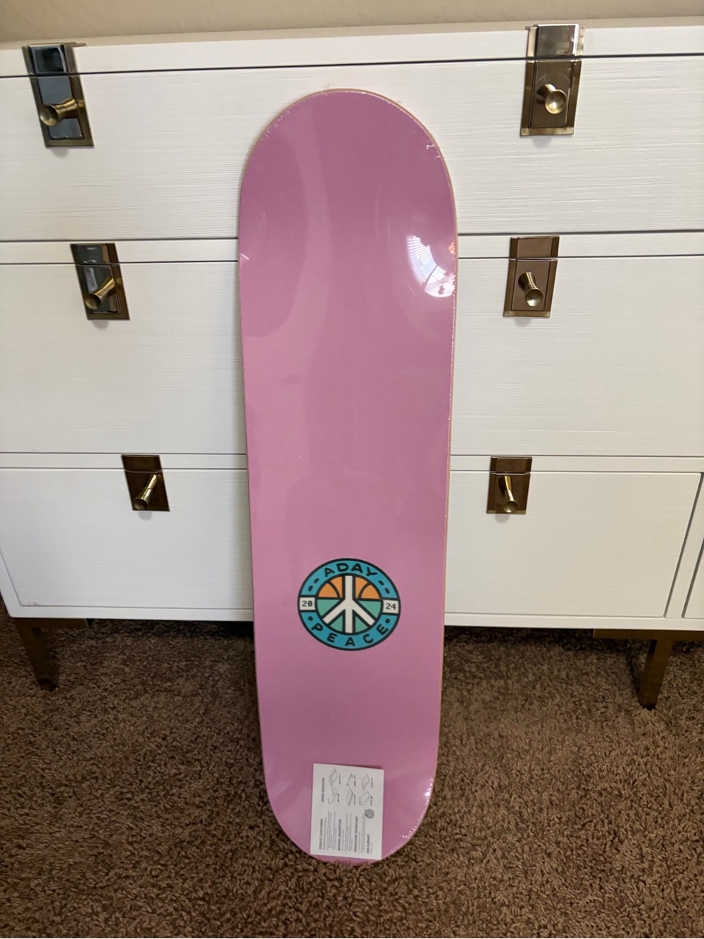 💗🛹New! ADAY Pink Peace Skateboard Deck only 🛹💗